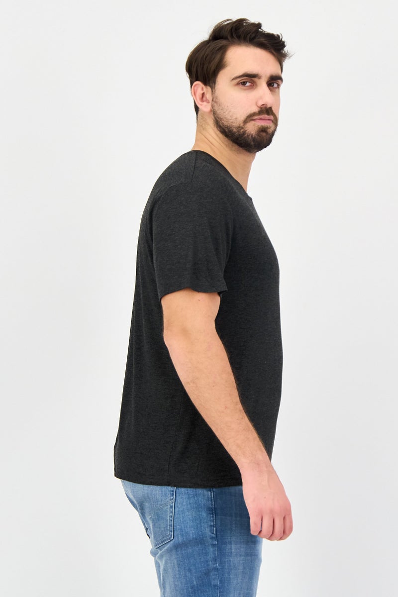 Frye Men Round Neck Short Sleeve Embroidered logo T-shirt, Black - Image 3